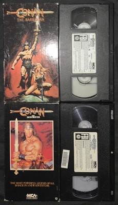 Conan The Barbarian & Conan The Destroyer VHS Movie Lot MCA Home Video Vintage