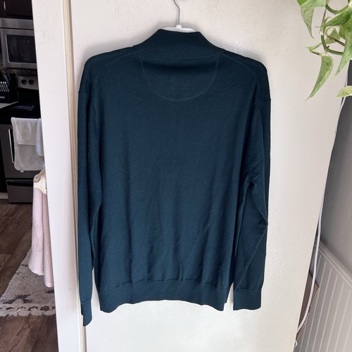 Orvis Herren 100% Merinowolle 1/4 Zip Pullover Sweater Large Hunter Green Angeln - Bild 15 von 18