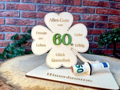 Geldgeschenk Zum 40./50./66./75. ...99. Alles Gute Wunschname Geschenkideen