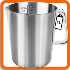 Messbecher aus Edelstahl mit Waage Messbecher Becher Spülmaschinenfest 1 Liter