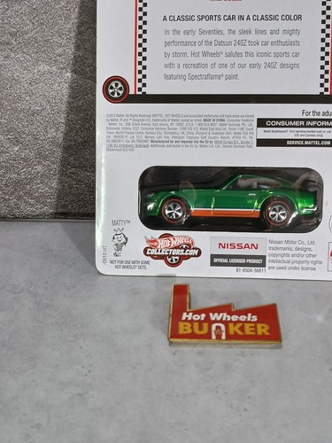 Hot Wheels Datsun 240z RLC verde Spectraflame número bajo # 0458/3500 - Imagen 19 de 22