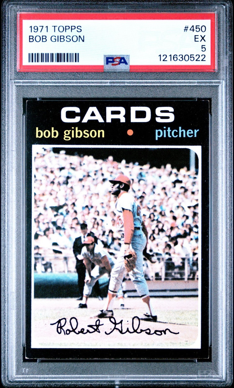 1971 Topps # 450 Bob Gibson St. Louis Cardinals PSA 5
