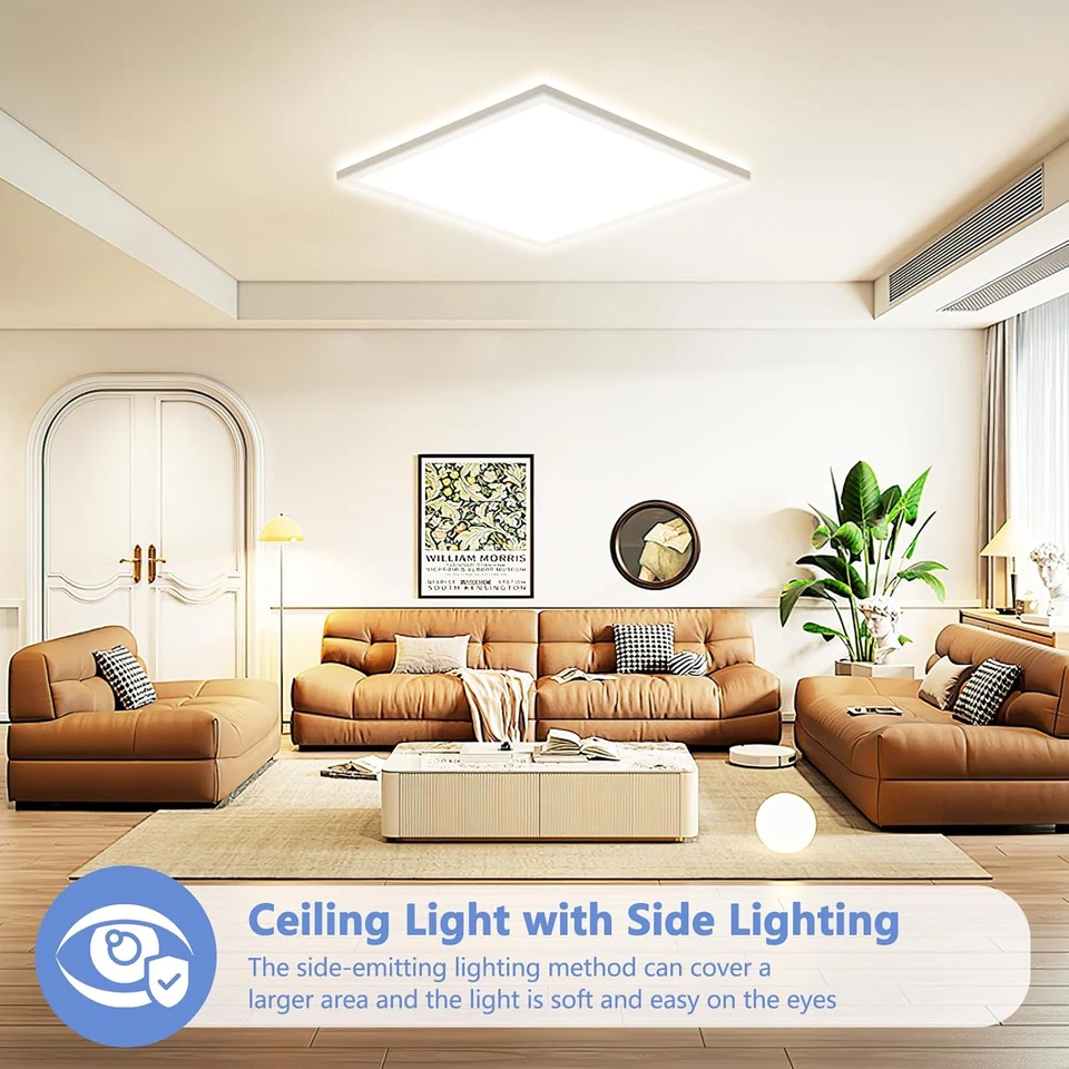Plafoniera LED Soffitto 24W, 4000K Ultra Sottile Lampada Da Soffitto Quadrata, 2 - Immagine 3 di 4
