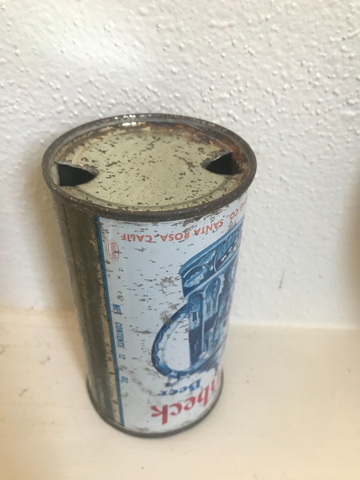 Steinbeck Lager Beer Can Flat Top  Grace Brothers, Santa Rosa, Ca.