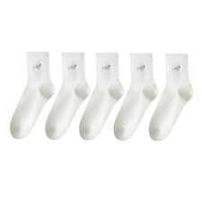 5 Pack Cotton Calf Socks Women Girls Casual Everyday Breathable Knit Hosiery