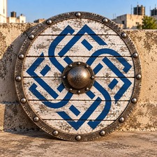 Wooden Viking Shield, Norse Warrior Round Shield, Medieval Viking Shield