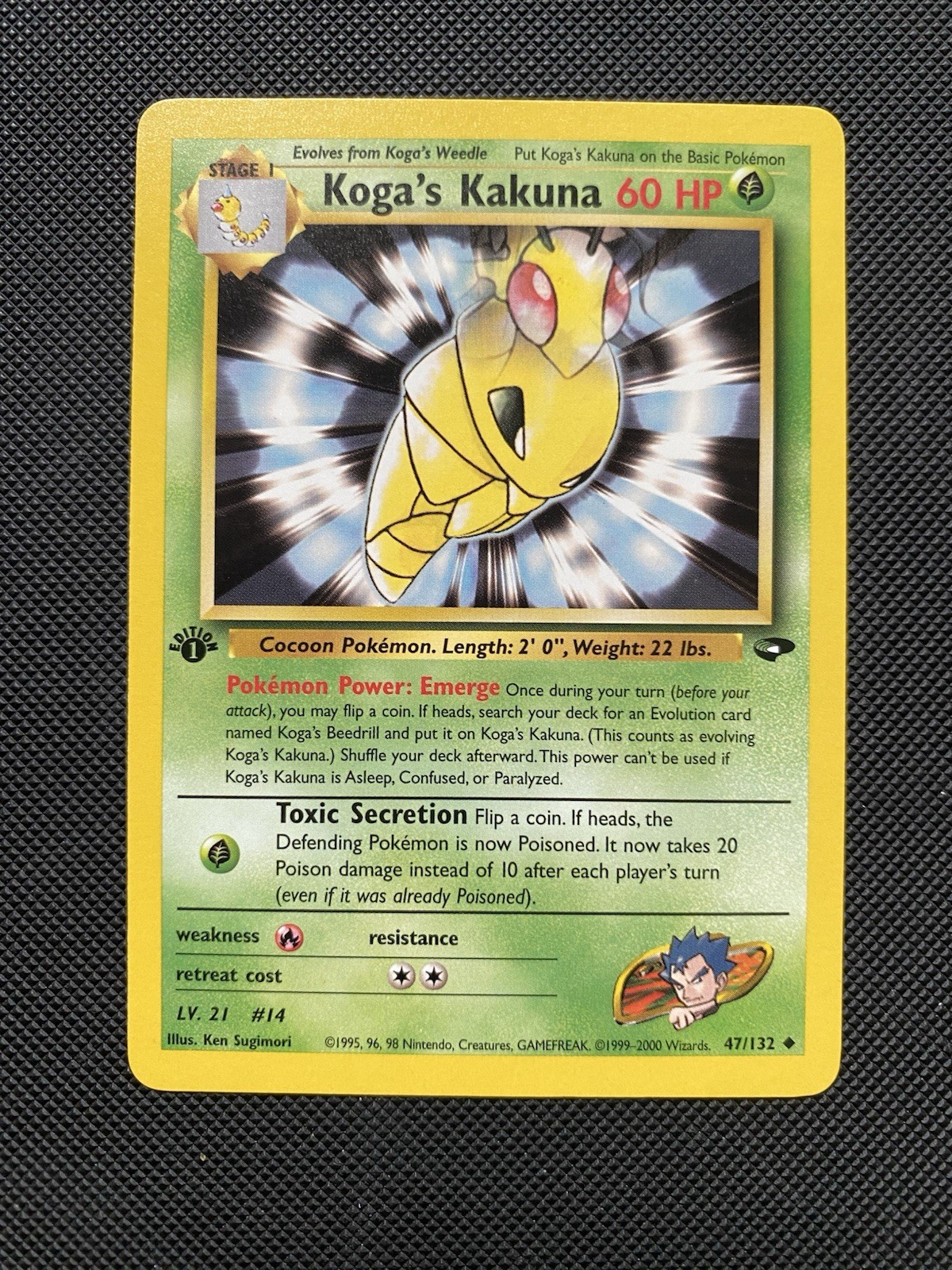 1st Edition Koga’s Kakuna 47/132 - Gym Challenge - Near Mint Pokémon