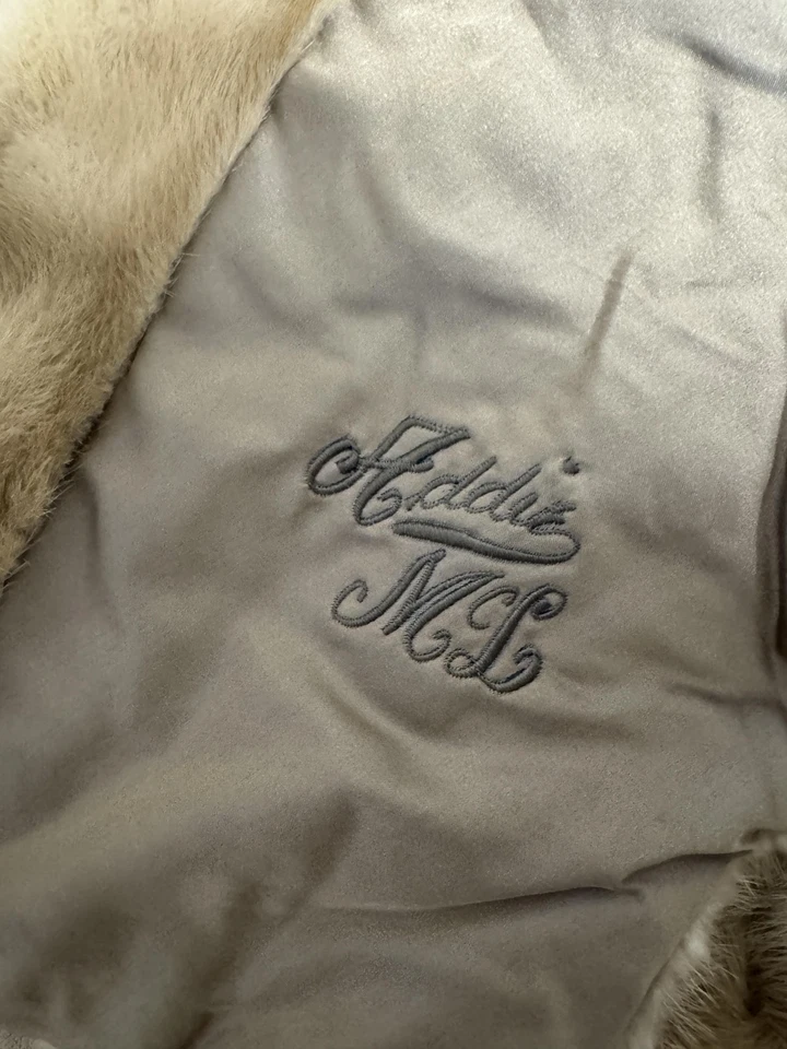 Vintage Mink Fur Stole Womens One Size Tan Beige Satin Lined Shawl Capelet 50s - Image 2 of 4