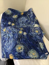 Nobildonna Bean Bag Cover with Zipper Starry Night Pattern Blue’s Yellow