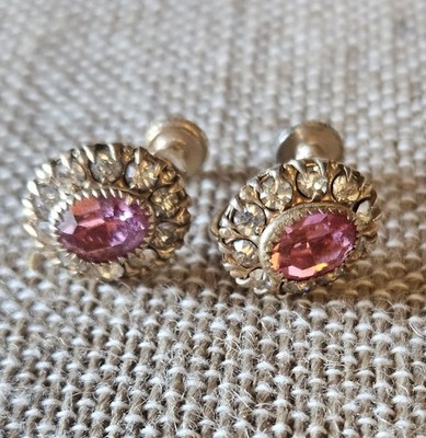 Vintage Vargas Earrings 1945-47 has V in diamond  mark. screw back.
