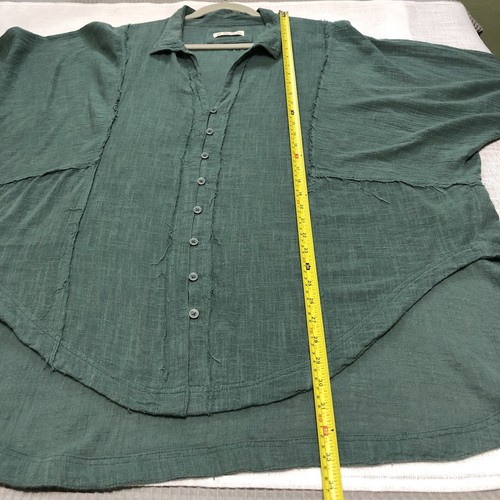 We The Free People Tunika Top Damen L grün Baumwolle Gaze Oversize One and Only - Bild 14 von 15