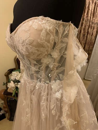 Watters WTOO Brautkleid AUSTEN UK 12/14 (plus Ärmel) Oatmeal Neu!! - Bild 10 von 24