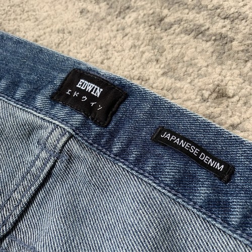 Edwin Japan Universe Pant Cropped High Rise Straight Taper Stone Wash Jeans W36 - Picture 11 of 12