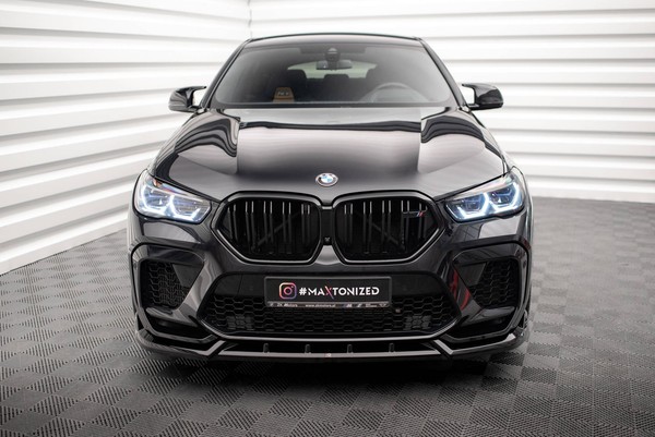 Maxton Design Frontlippe V.2 Passend FüR BMW X6 M F96 Schwarz Hochglanz-image