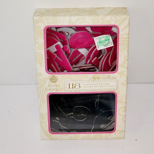 Anna Griffin 118 Chipboard Letters PInk Black Peyton Collection - Picture 6 of 6