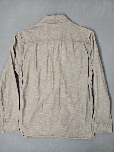 Patagonia mens shirt medium organic cotton light gray long sleeve button up OGV - Picture 9 of 12