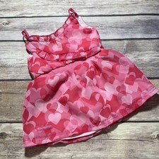 American Girl Doll Truly Me Red Pink Hearts Ruffle Dress Valentines Love Day