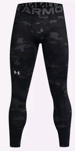 Under Armour Herren ColdGear Infrarot bedruckte Leggings 1381747 schwarz Tarnmuster Small - Bild 2 von 5
