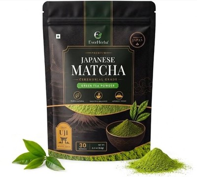 EverHerba Japanese Matcha Green Tea Powder Ceremonial Grade 2.2 oz