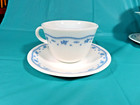 Corelle Morning Blue Set Of 6 Pyrex Cups And Corelle Saucers — photo 5