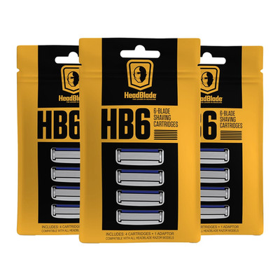 HB6 Refill Blades - 6 Stainless Steel Blades for Smooth Shaving
