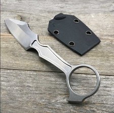 Coltello tascabile sopravvivenza caccia full tang acciaio 7" tattico D2 59HRC con fodero