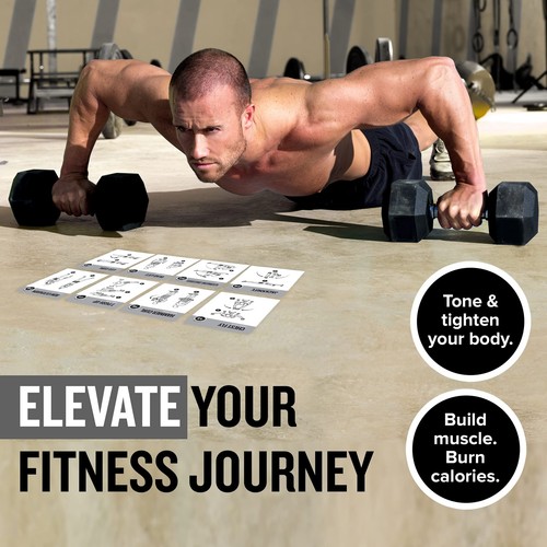 Dumbbell Workout Cards, Instructional Fitness Deck for Women & Men, Beginner ... - Foto 8 di 9