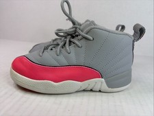 Jordan 12 Retro Toddlers 819666-060 Wolf Grey Racer Pink Size 10 C  No Box