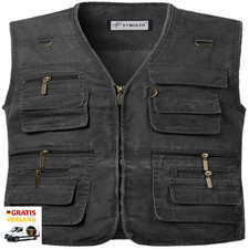 Herren Outdoor Weste Multi-Taschened Anglerweste Jagd Camping Wandern Freizeit
