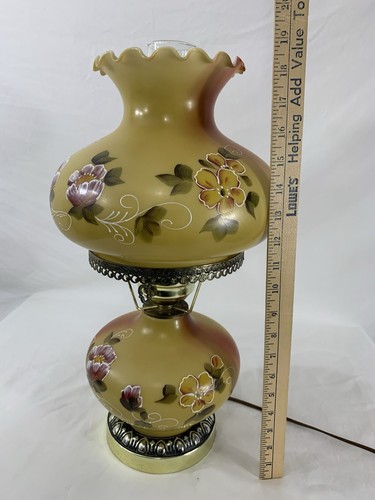 Vintage Floral 3-Way 19" Hurricane Table Parlor Lamp SEE VIDEO - Picture 19 of 21