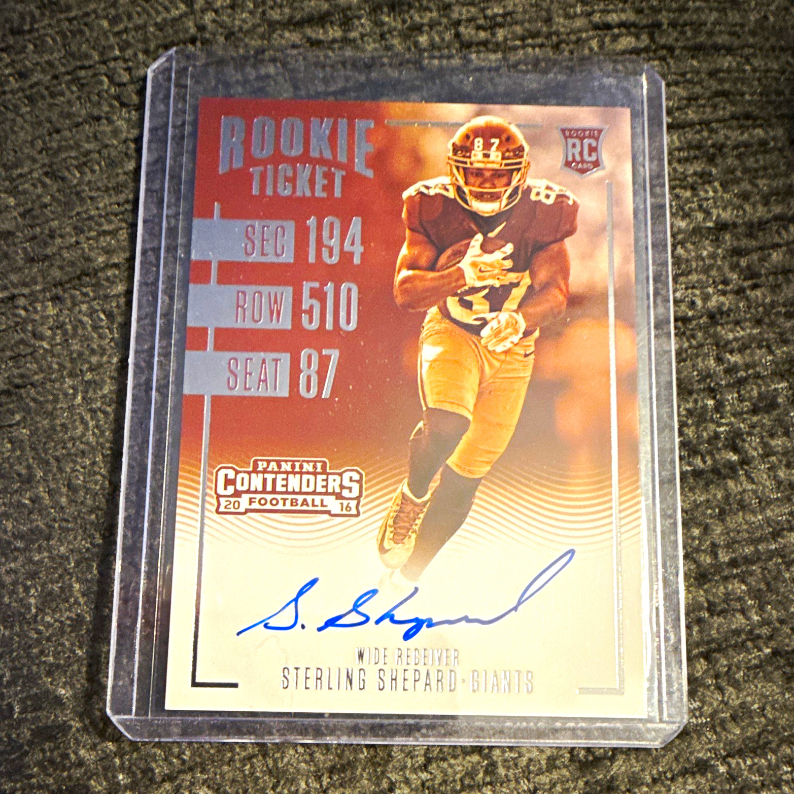 Panini 2016 Contenders Sterling Shepard Rookie Ticket RPS Sepia #329 RC Auto