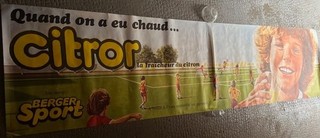 Affiche Publicitaire Couleurs 1970 Sirop CITROR Citron de Berger Sport Football