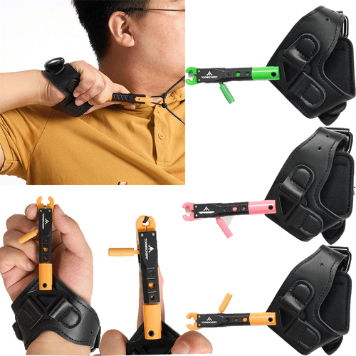 Archery 360° 4 Finger Thumb Trigger Release Archery Compound Bow Hunting - Picture 1 of 48