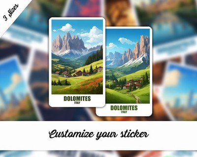 Dolomites sticker Italy sticker suitcase sticker travel sticker car sticker