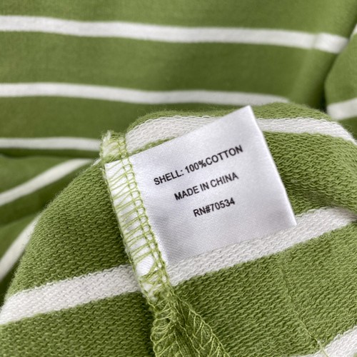 ORVIS Sweatshirt Damen M Frottee gestreift Wasserfallausschnitt Pullover Baumwolle grün - Bild 10 von 14