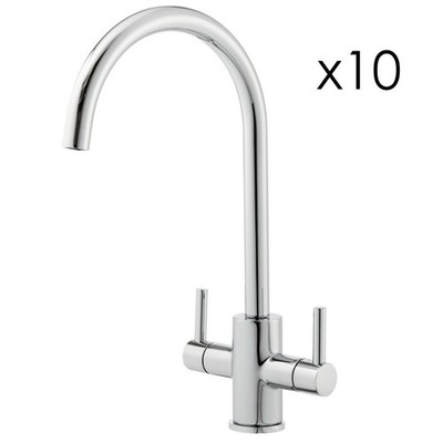 10x Elektro Küchenarmatur Chrom Doppelhebel Monoblock Wasserhahn Restposten Bulk UK