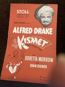  KISMET Program 1955 Alfred Drake Doretta Morrow Stoll Theatre London 