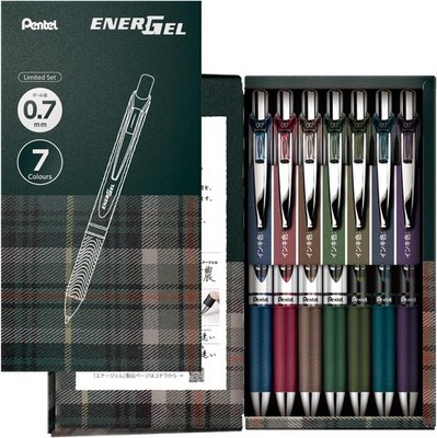 BL77-L7 Gel Ink Ballpoint Pen, EnerGel 0.7mm, Limited Edition, 7 Colors Set