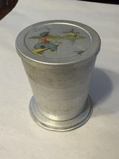 Collapsible Vintage Aluminum Artist Water Cup / for Travel / Palette/ Studio