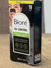 Bioré Charcoal Oil Control Deep Cleansing Pore Strips - 18 Count VALUE Size