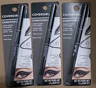 Covergirl Exhibitionist Kohl Eyeliner Pencil Waterproof 200 Charcoal Lot 3