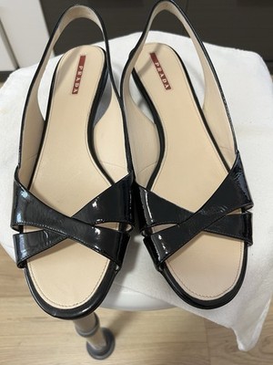 PRADA Sandalen Leder Damen Made in Italy  Größe 40 1/2