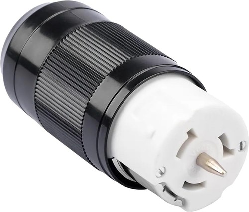 Conector generador 50 amperios hembra CS6364C grado industrial conexión a tierra negro