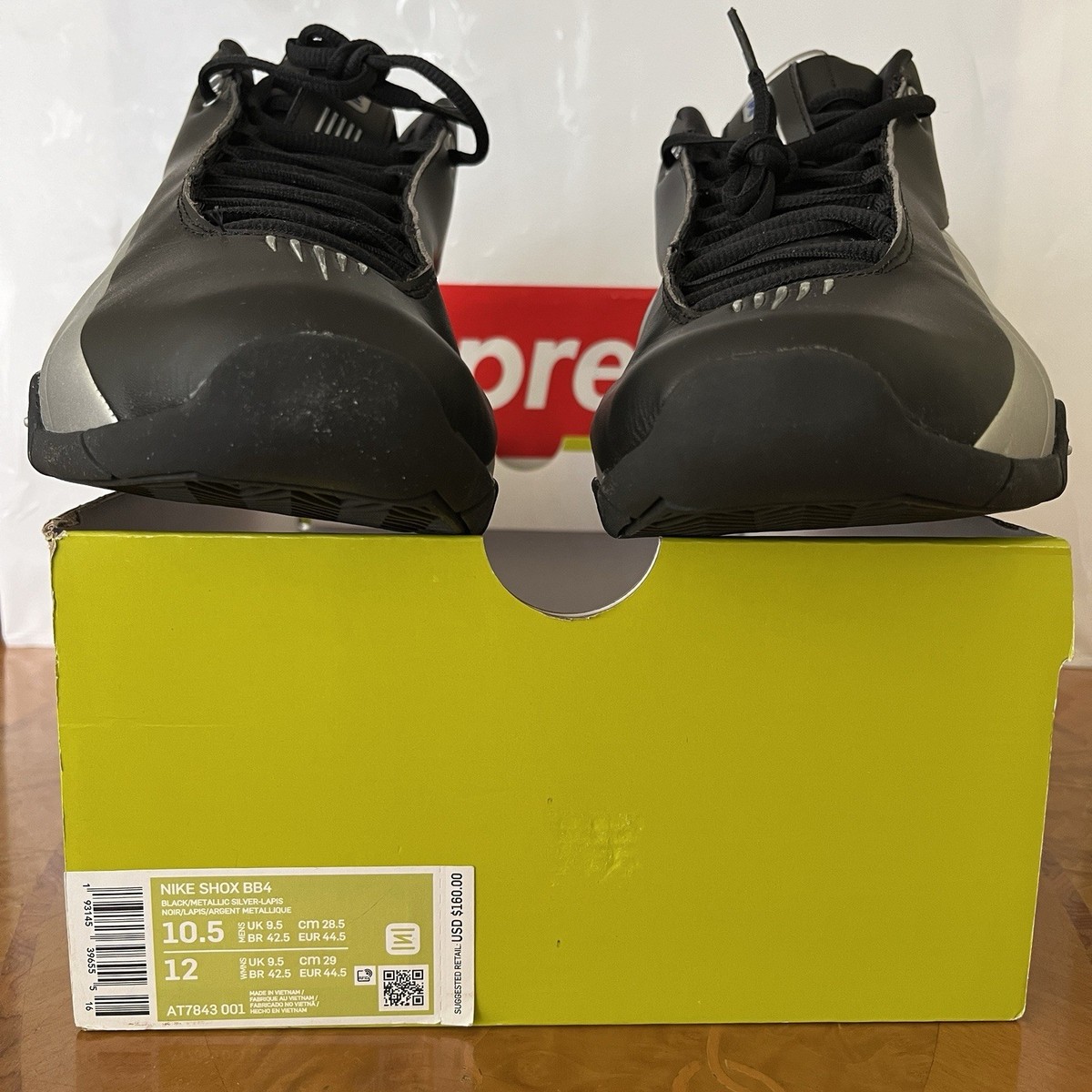 Nike Shox BB4 Retro 2019 OG Black/Metallic Silver Size 10.5  display picture 2