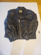 Vintage Wilsons Open Road Thinsulate Black Leather Biker Jacket Size XL lined