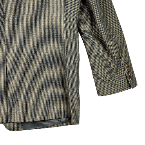 Chaps Ralph Lauren 42R Mens Houndstooth Sport Coat Blazer Tan Blue Single Breast - Picture 13 of 14