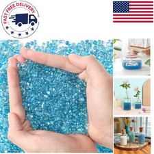 Beautiful Blue Glass Pebbles for Aquariums  Succulent Top Dressing - 2 lb