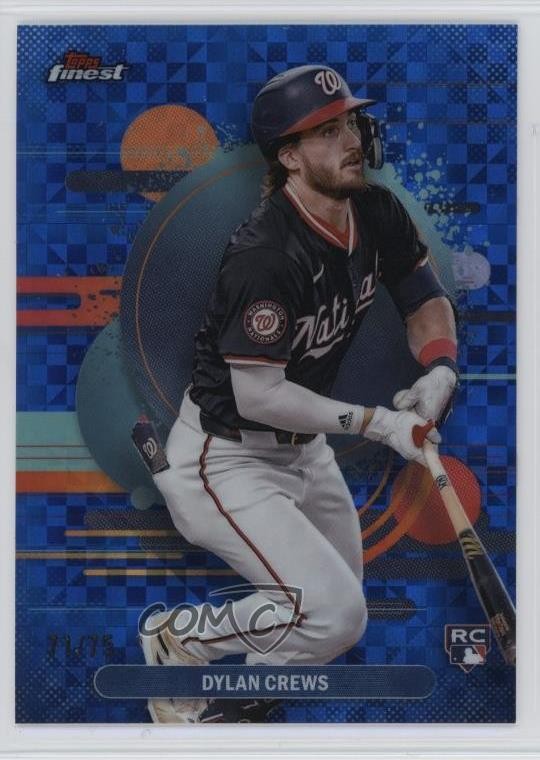 2025 Finest Uncommon Blue Checkerboard Refractor 71/75 Dylan Crews Rookie RC