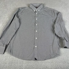 Untuckit Shirt Mens XL Black White Button Long Sleeve Micro Plaid Casual Cotton