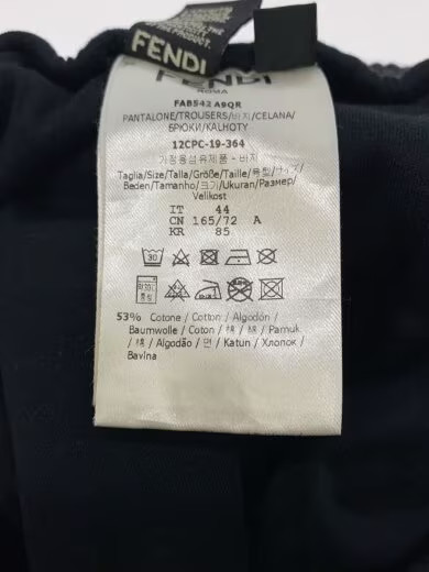 FENDI FF Logo Line Tape Track Pants/ Jeans/ Size 44/ Cotton/ Black/ FAB542 A9QR thumbnail 5